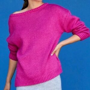 Callahan Lina Off-Shoulder Sweater Fuchsia Size XS
